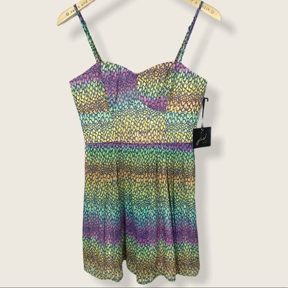 BB Dakota Keelia Tank Mini Dress Multicolor Print Revolve Size 4 Summer Boho NWT - Picture 4 of 14
